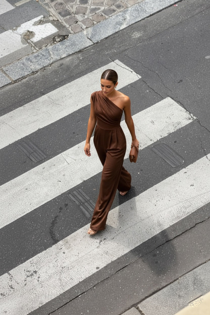 Tangelo Asymmetrical Wide Leg Jumpsuit- CUSTOMIZED COLOR