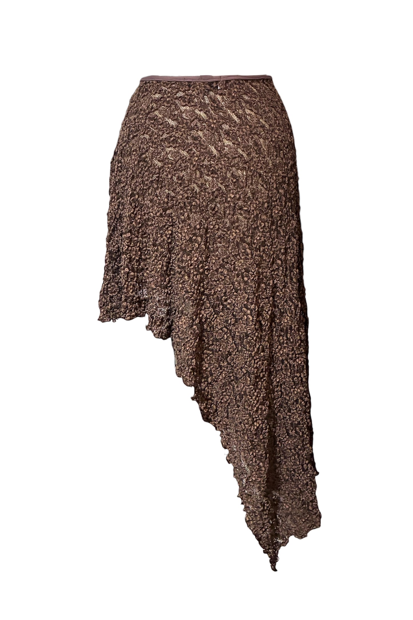 Kikita Asymmetric Crinkle Lace Cover-Up Skirt – Toasted Coconut