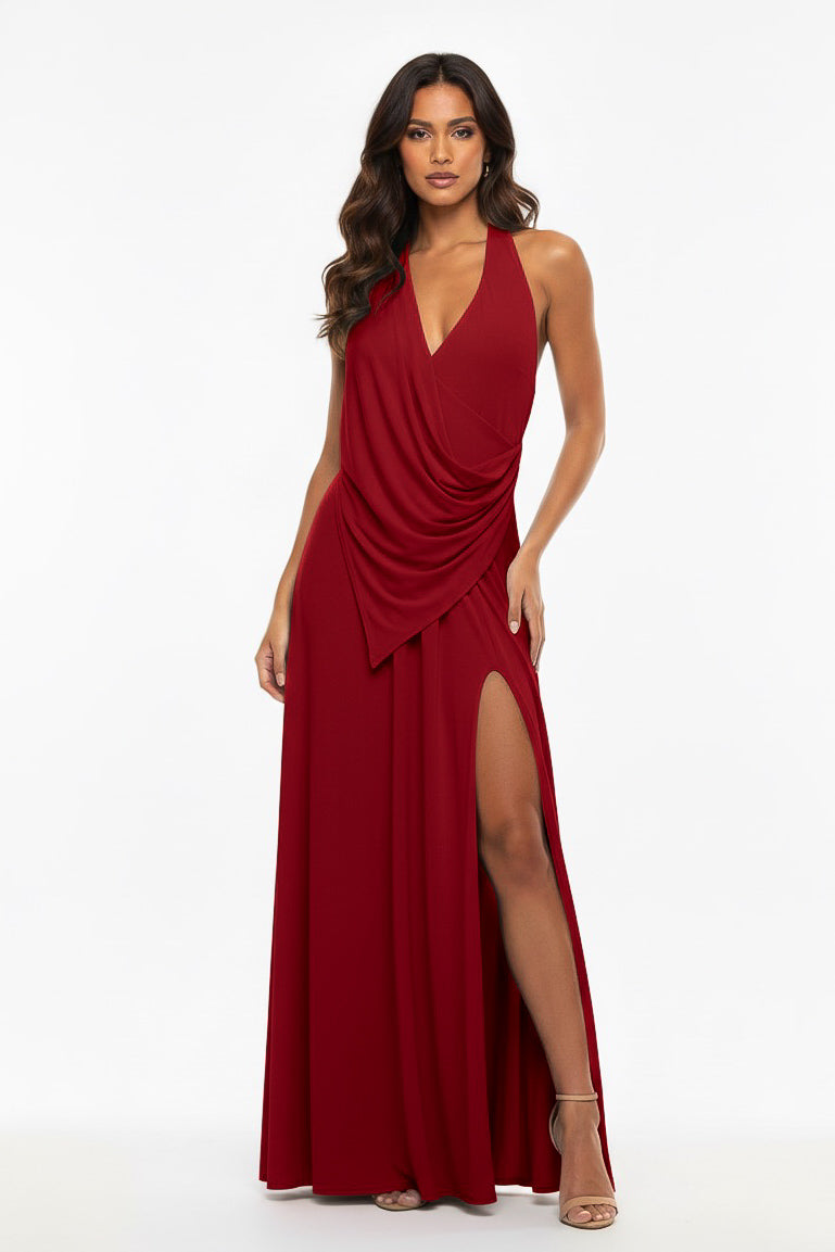 Harbor Halter Draped Maxi Dress- CUSTOMIZED COLOR