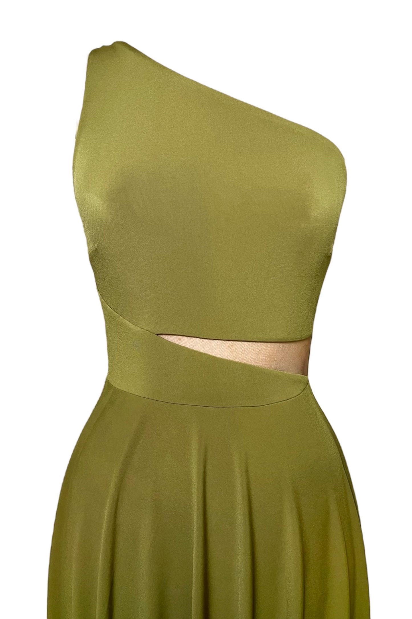 Camila Asymmetric Neckline Maxi Dress with Cutout-CUSTOMIZED COLOR