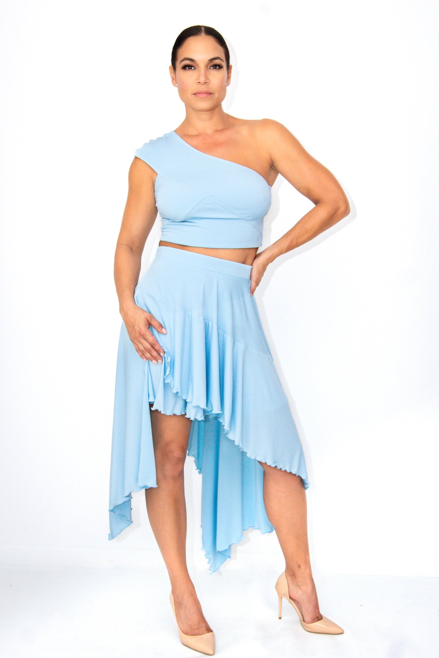 Frances Crop Top & Asymmetrical Skirt Set – CUSTOMIZED COLOR