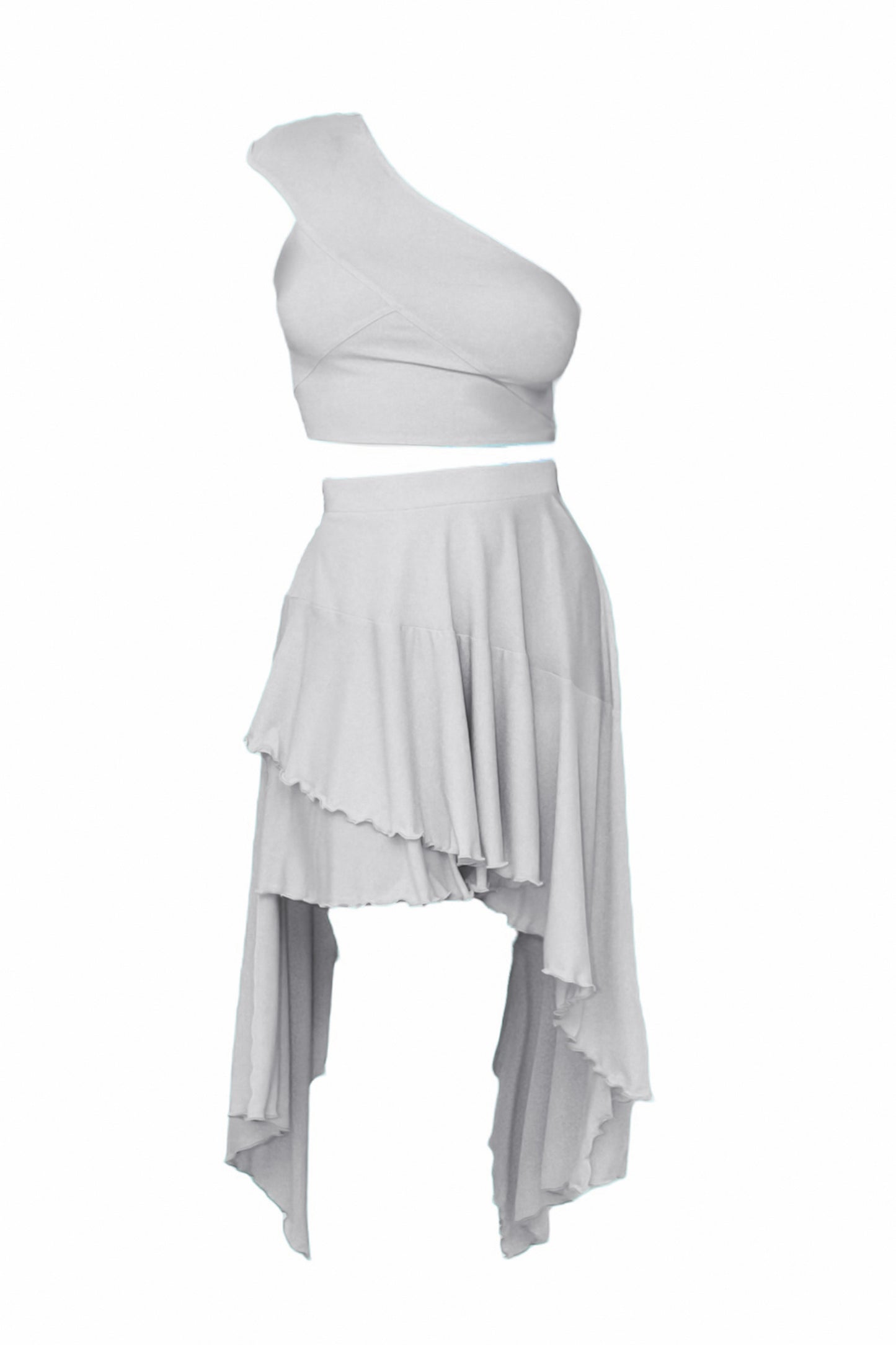 Frances Crop Top & Asymmetrical Skirt Set – CUSTOMIZED COLOR