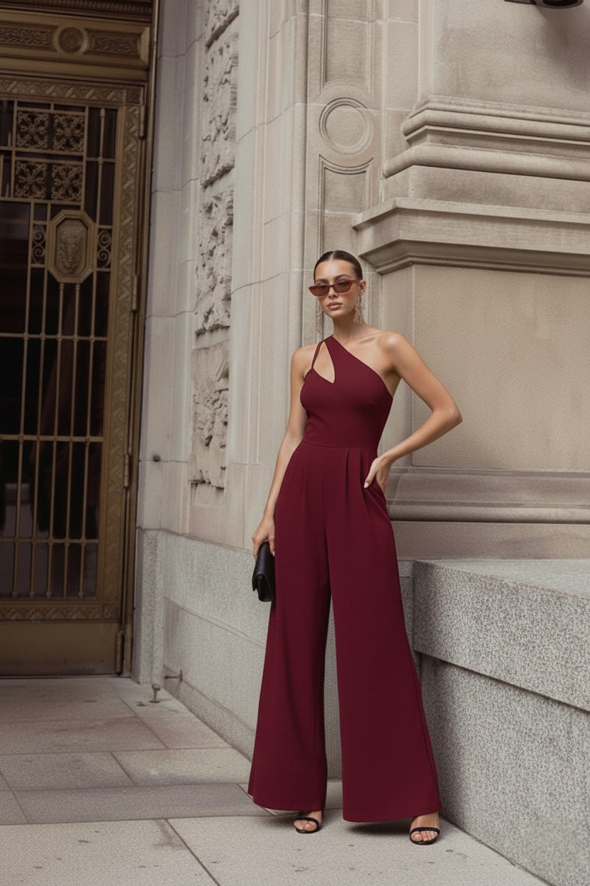 So Comfy Asymmetric Wide Leg Jumpsuit-CUSTOMIZED COLOR