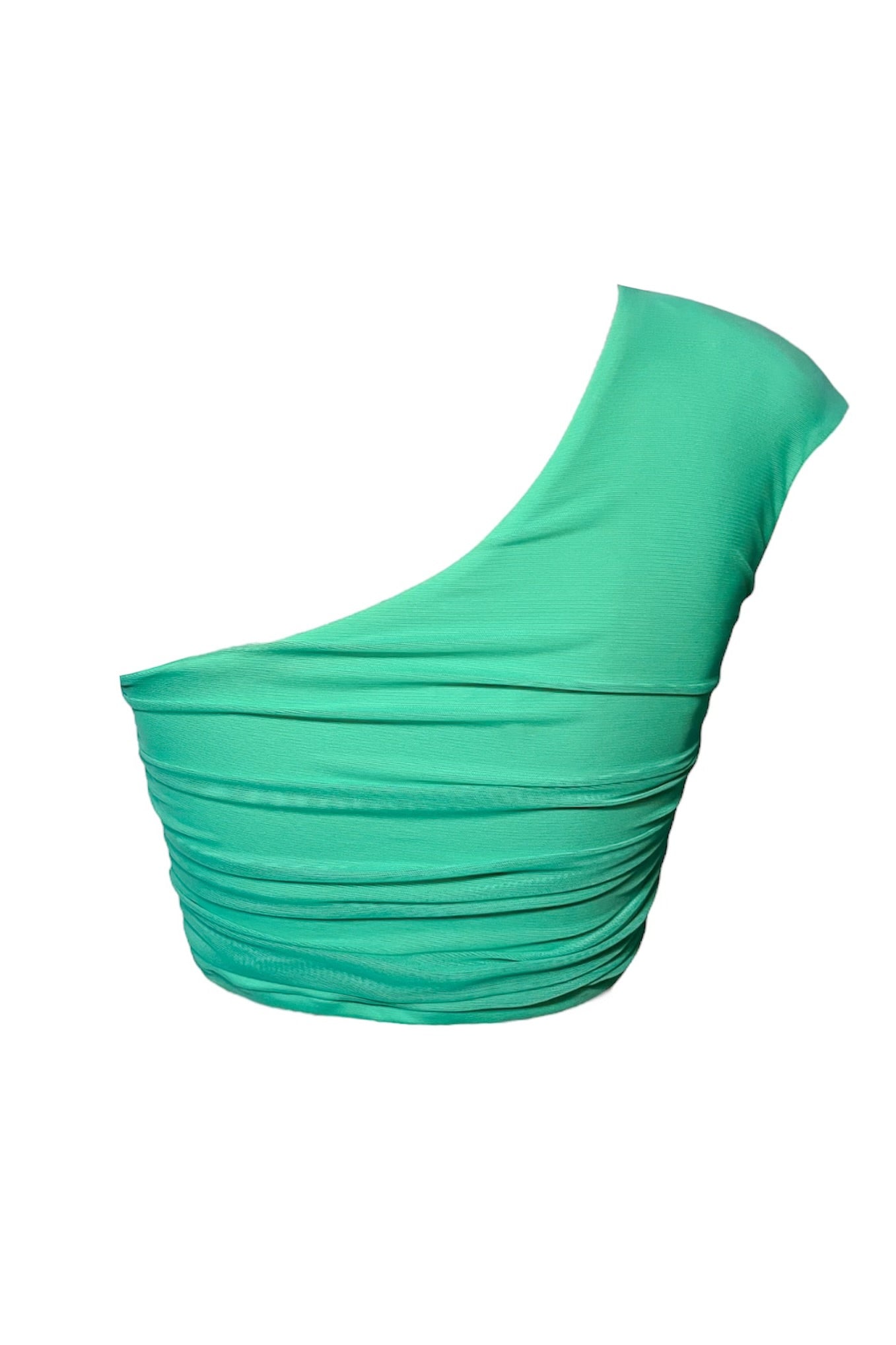 Amalfi Draped Asymmetrical Crop Top in Green