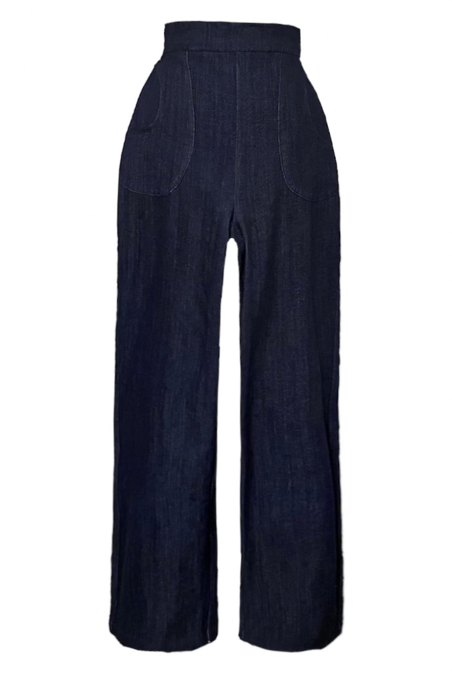 Style It Up High Waist Dark Blue Denim Palazzo Pants
