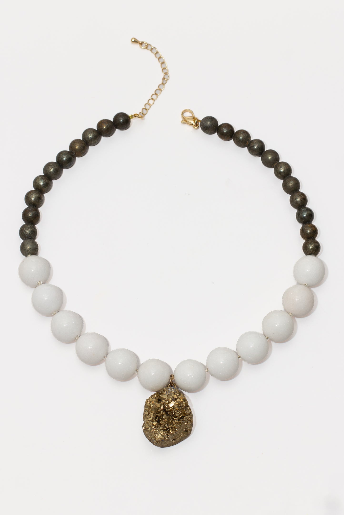 Nova Pyrite & White Stone Necklace
