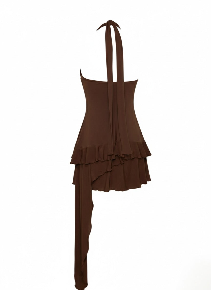 Danielle Ruffled Mini Dress-CUSTOMIZED COLOR