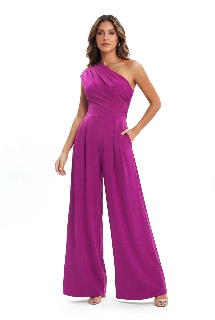 Tangelo Asymmetrical Wide Leg Jumpsuit- CUSTOMIZED COLOR