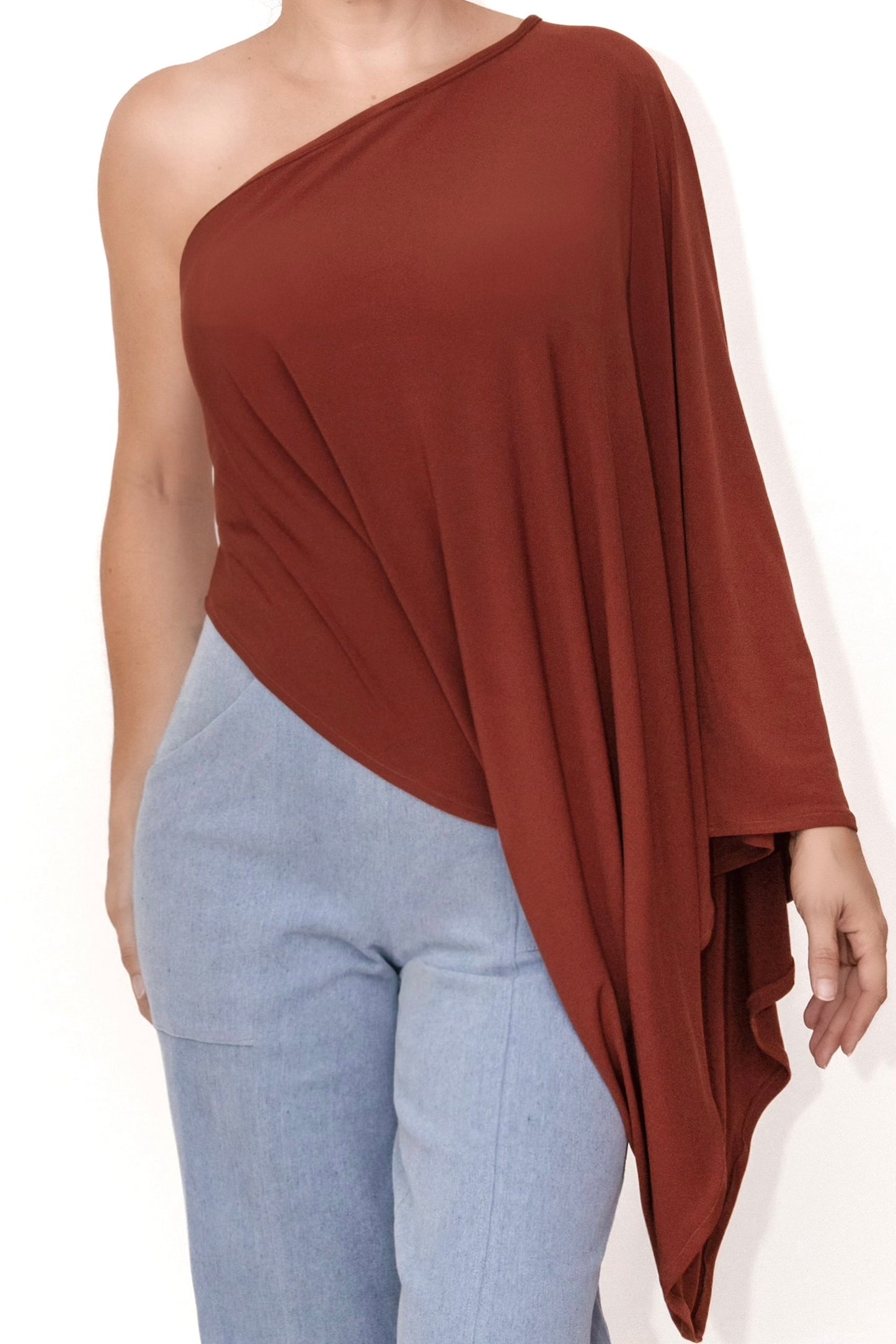Catalina Asymmetric Draped Top - CUSTOMIZED COLOR