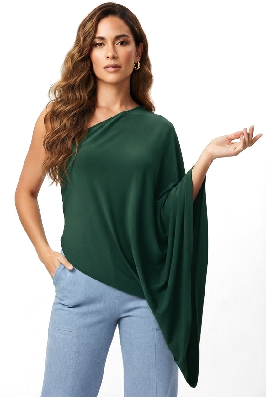 Catalina Asymmetric Draped Top - CUSTOMIZED COLOR