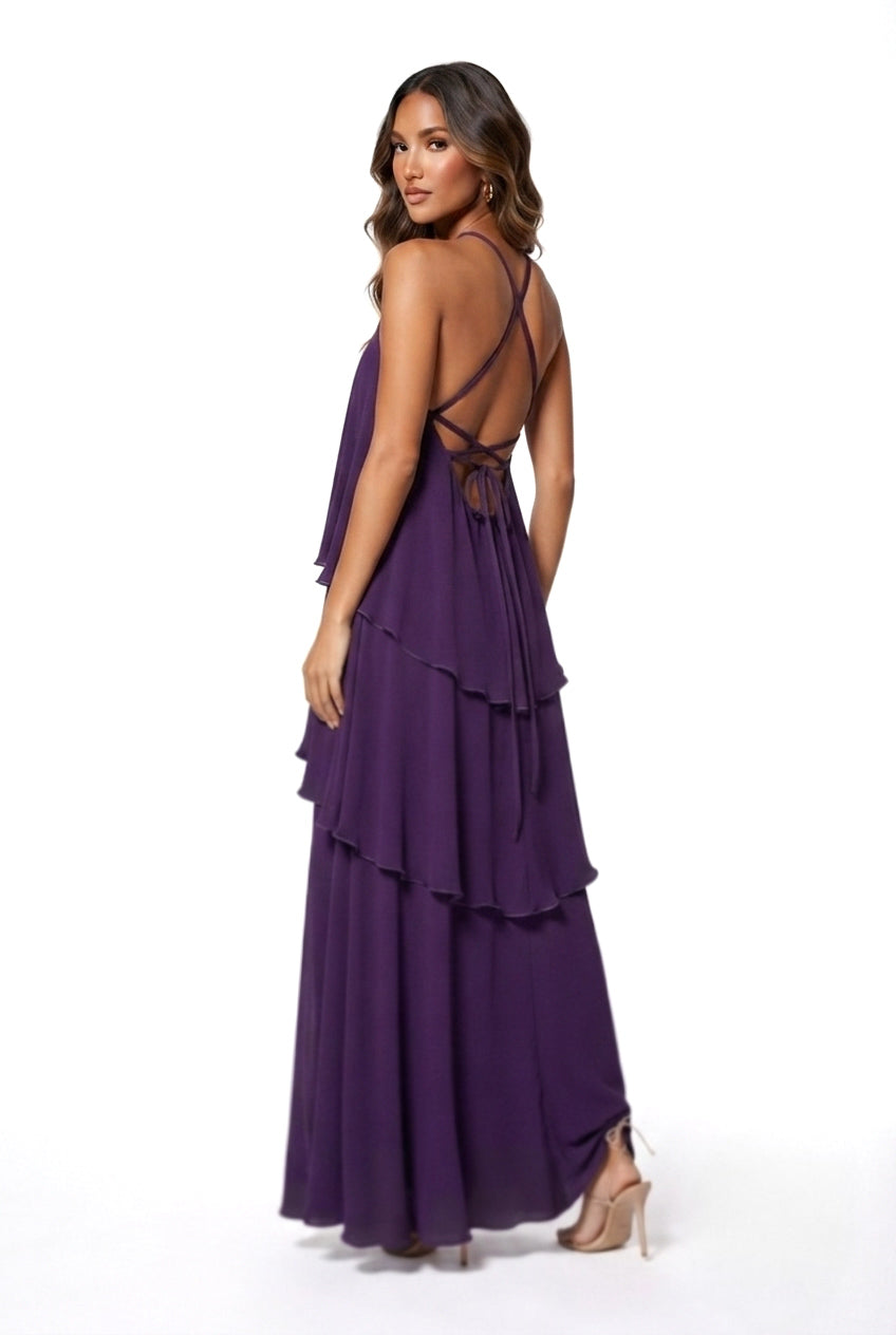 Victoria Ruffled Maxi Dress - CUSTOMIZED COLOR