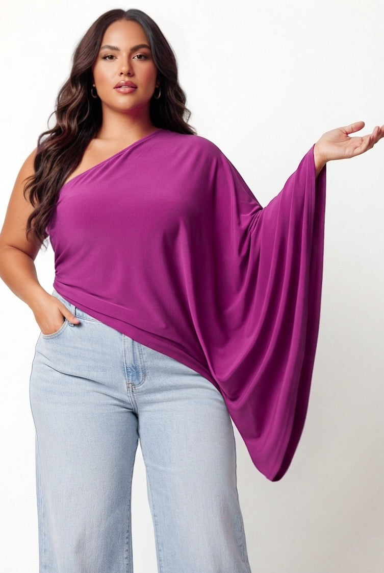 Catalina Asymmetric Draped Top - CUSTOMIZED COLOR