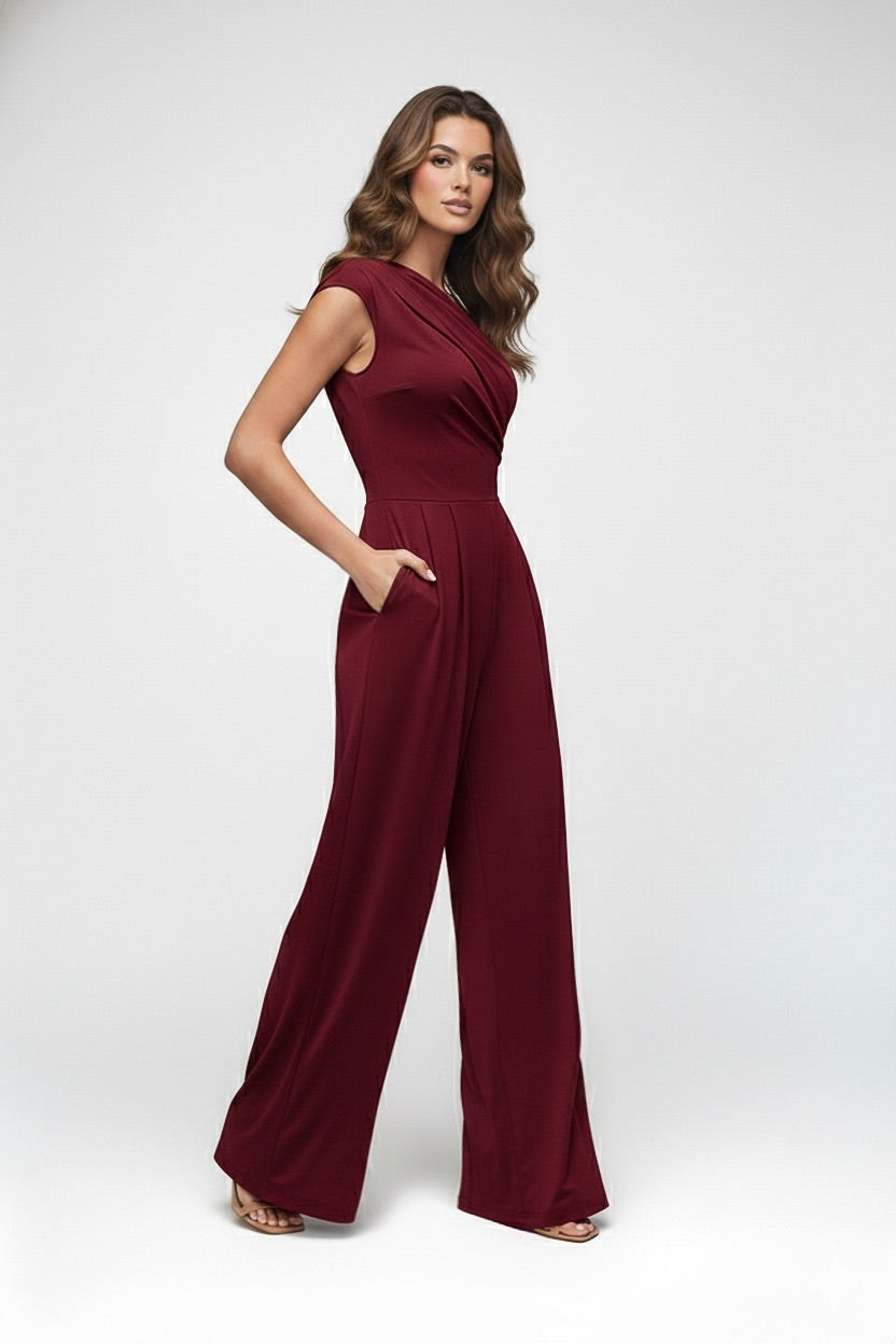 Tangelo Asymmetrical Wide Leg Jumpsuit- CUSTOMIZED COLOR