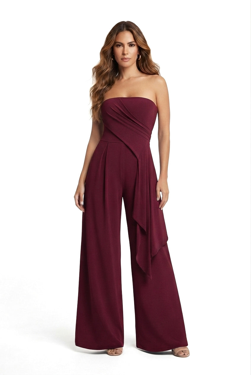 Plumeria Strapless Draped Jumpsuit – CUSTOMIZED COLOR