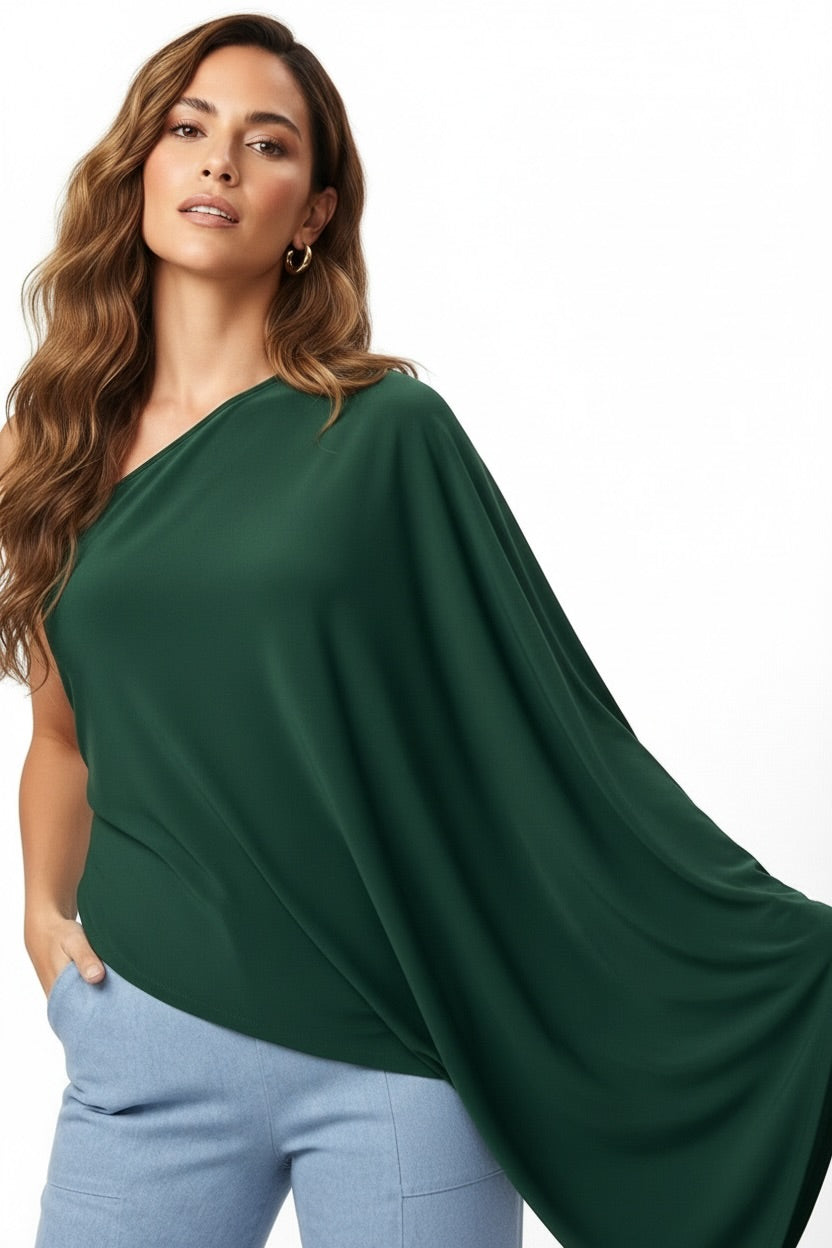 Catalina Asymmetric Draped Top - CUSTOMIZED COLOR