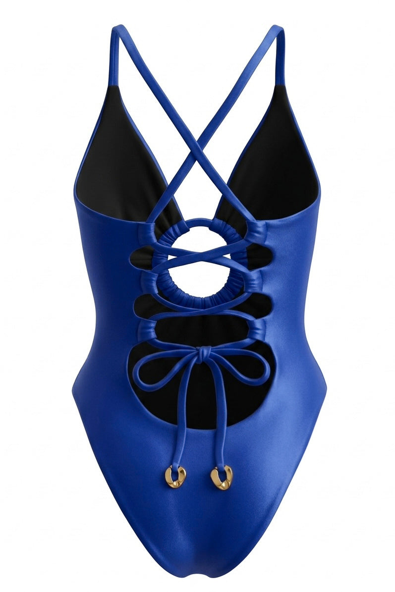 Palomino Shore Ring One Piece - Shiny Royal Blue