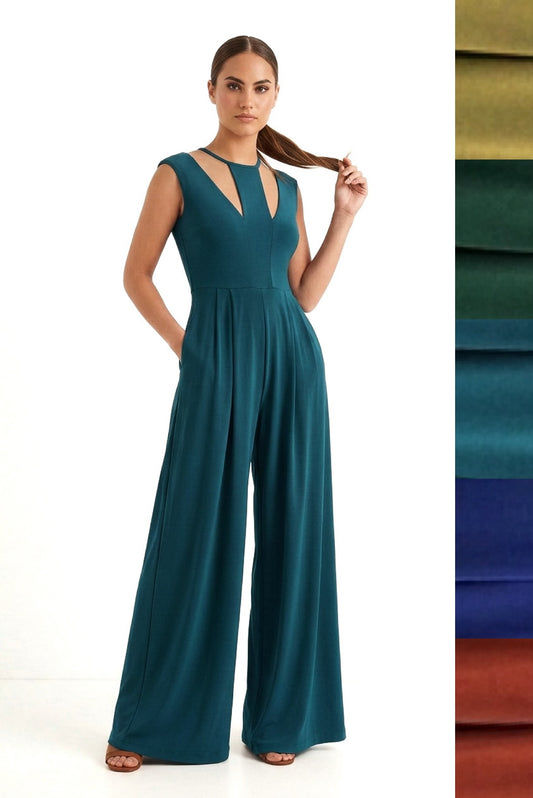Claret Wide Leg Jumpsuit- CUSTOMIZED COLOR