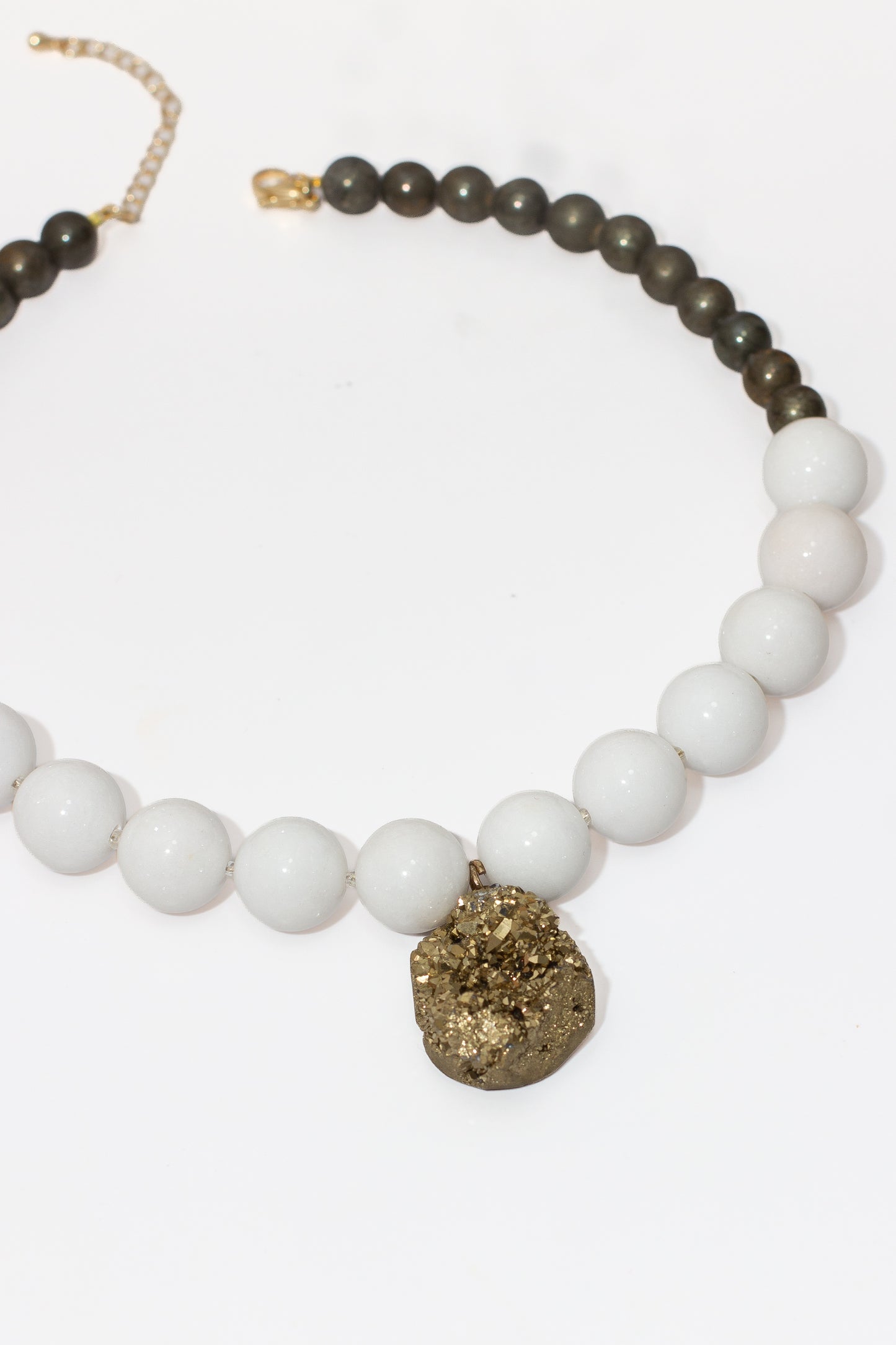 Nova Pyrite & White Stone Necklace