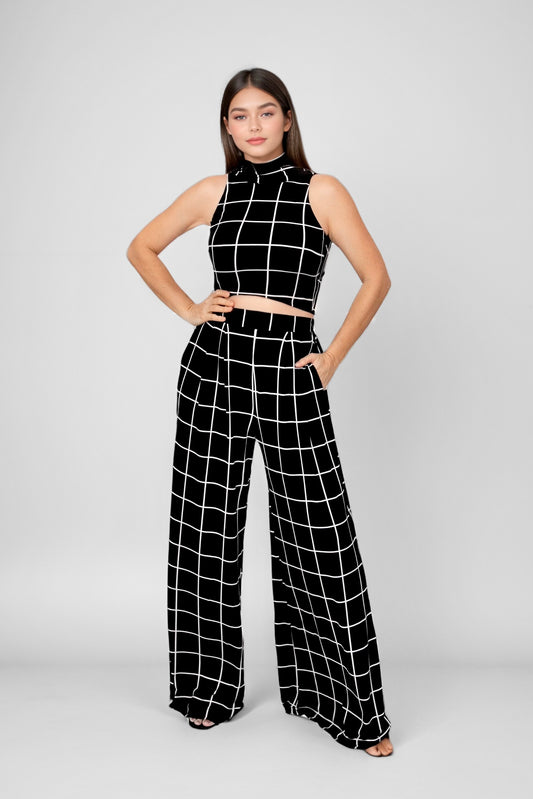 Craving Comfort Plaid High Waist Palazzo Pants