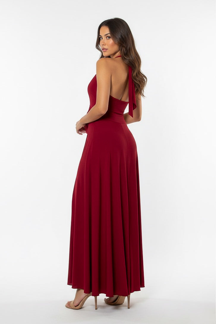 Harbor Halter Draped Maxi Dress- CUSTOMIZED COLOR