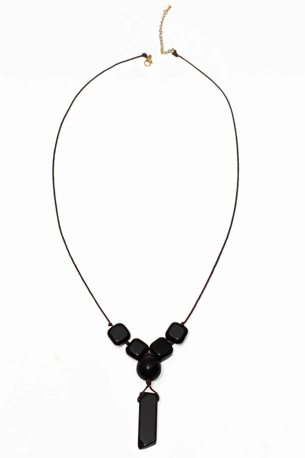 The Truth Obsidian & Black Agate Pendant