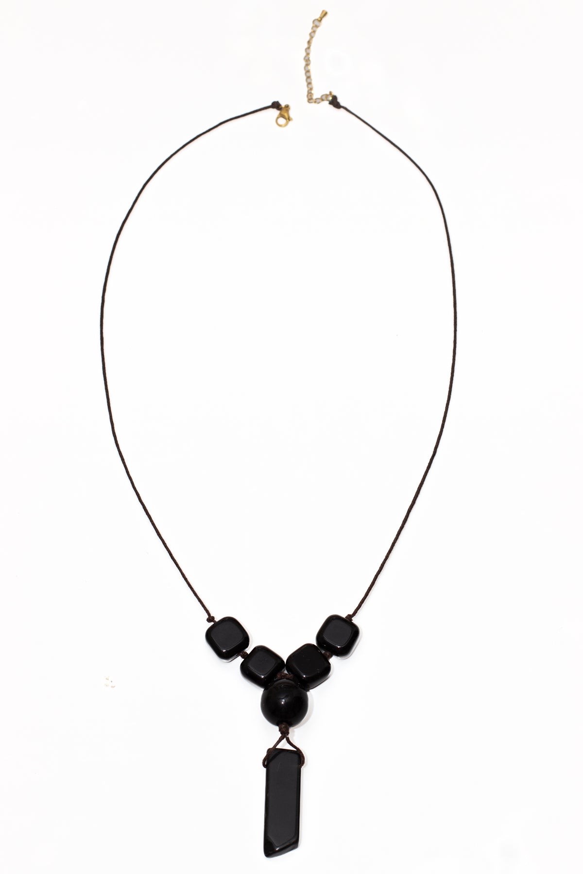 The Truth Obsidian & Black Agate Pendant