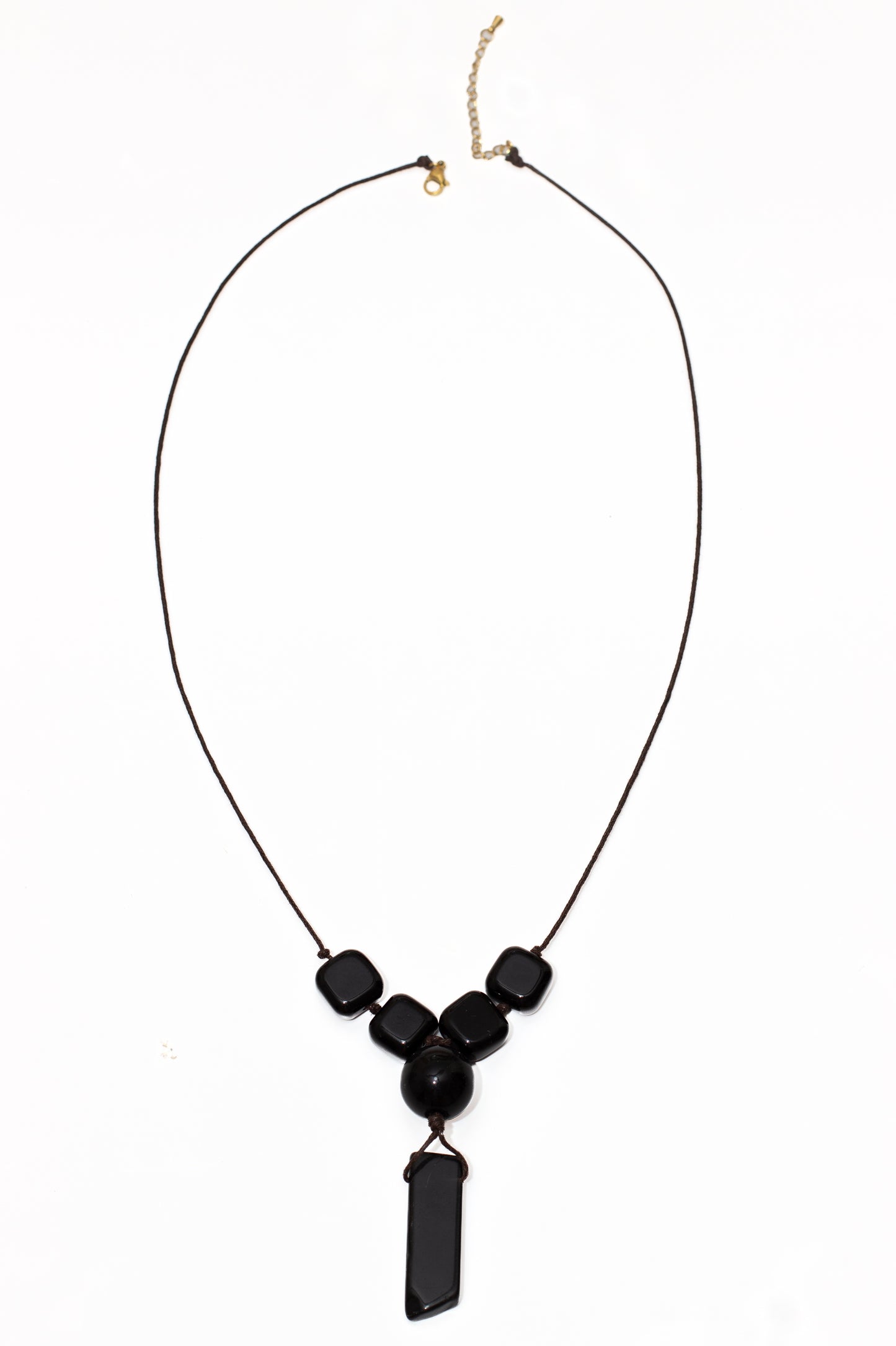 The Truth Obsidian & Black Agate Pendant