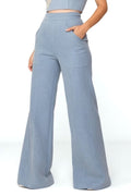 Bold Muse High-Rise Denim Palazzo – Light Blue