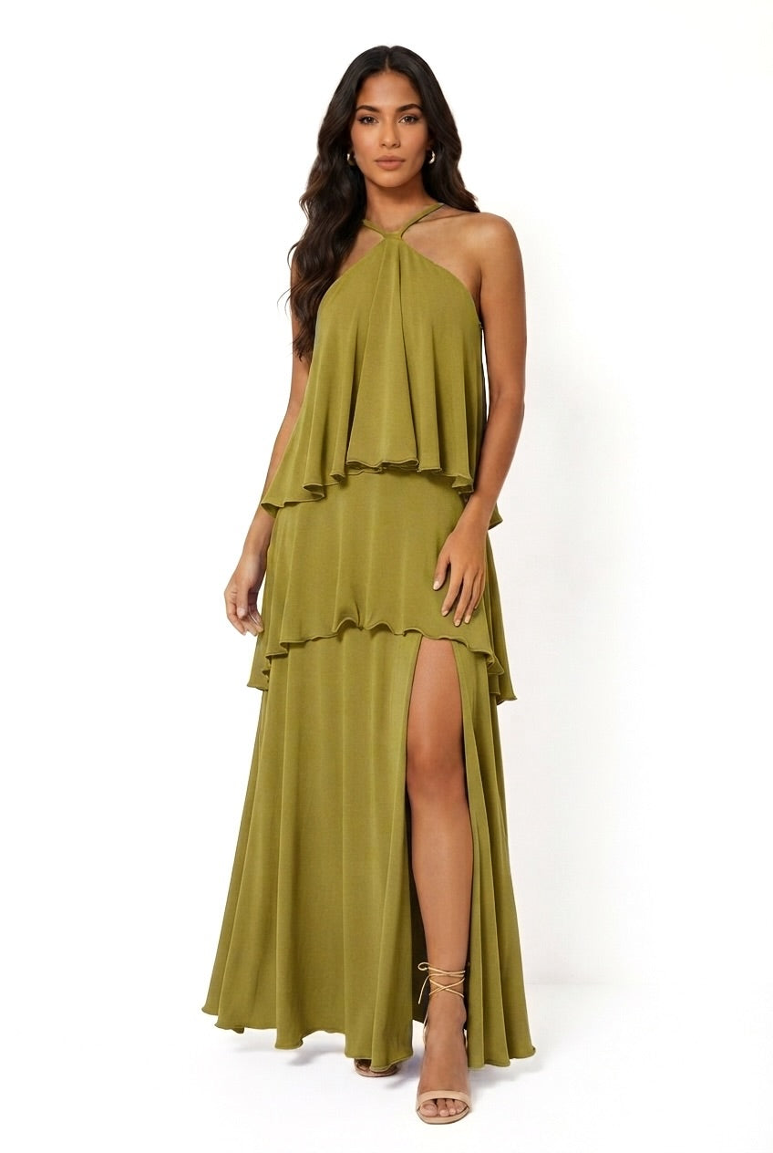 Victoria Ruffled Maxi Dress - CUSTOMIZED COLOR