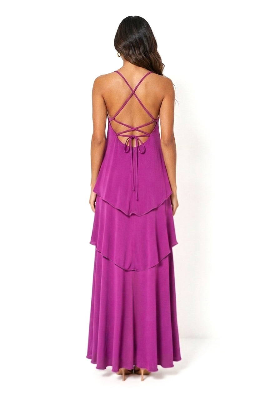 Victoria Ruffled Maxi Dress - CUSTOMIZED COLOR