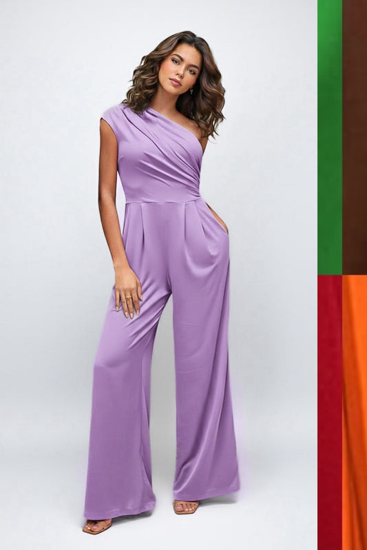 Tangelo Asymmetrical Wide Leg Jumpsuit- CUSTOMIZED COLOR