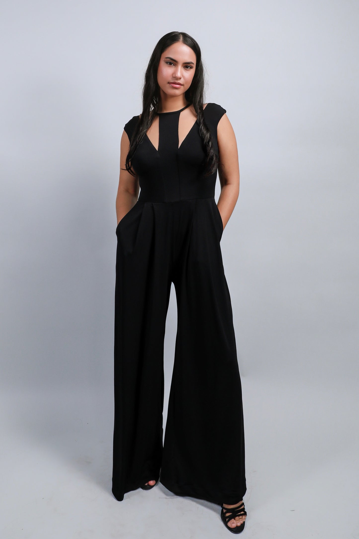 Claret Black Wide Leg Jumpsuit