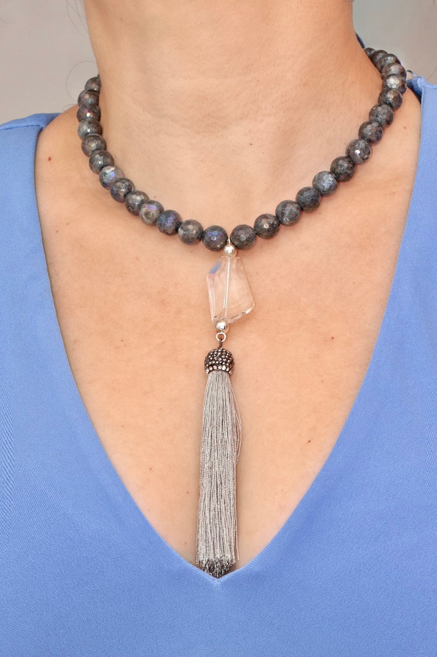 Mystique Labradorite Tassel Necklace