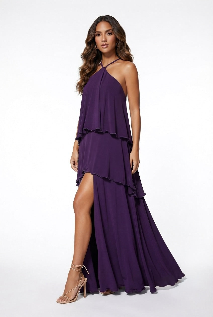Victoria Ruffled Maxi Dress - CUSTOMIZED COLOR