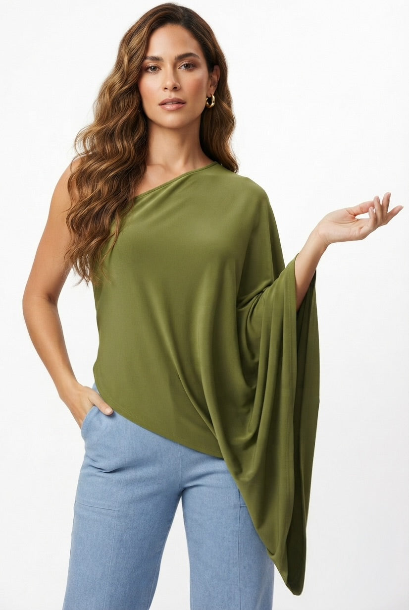 Catalina Asymmetric Draped Top - CUSTOMIZED COLOR