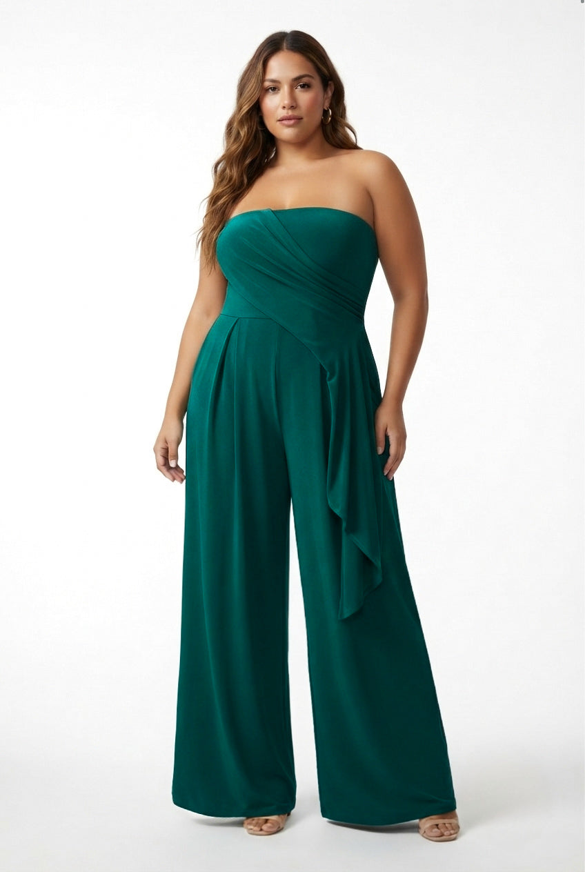 Plumeria Strapless Draped Jumpsuit – CUSTOMIZED COLOR