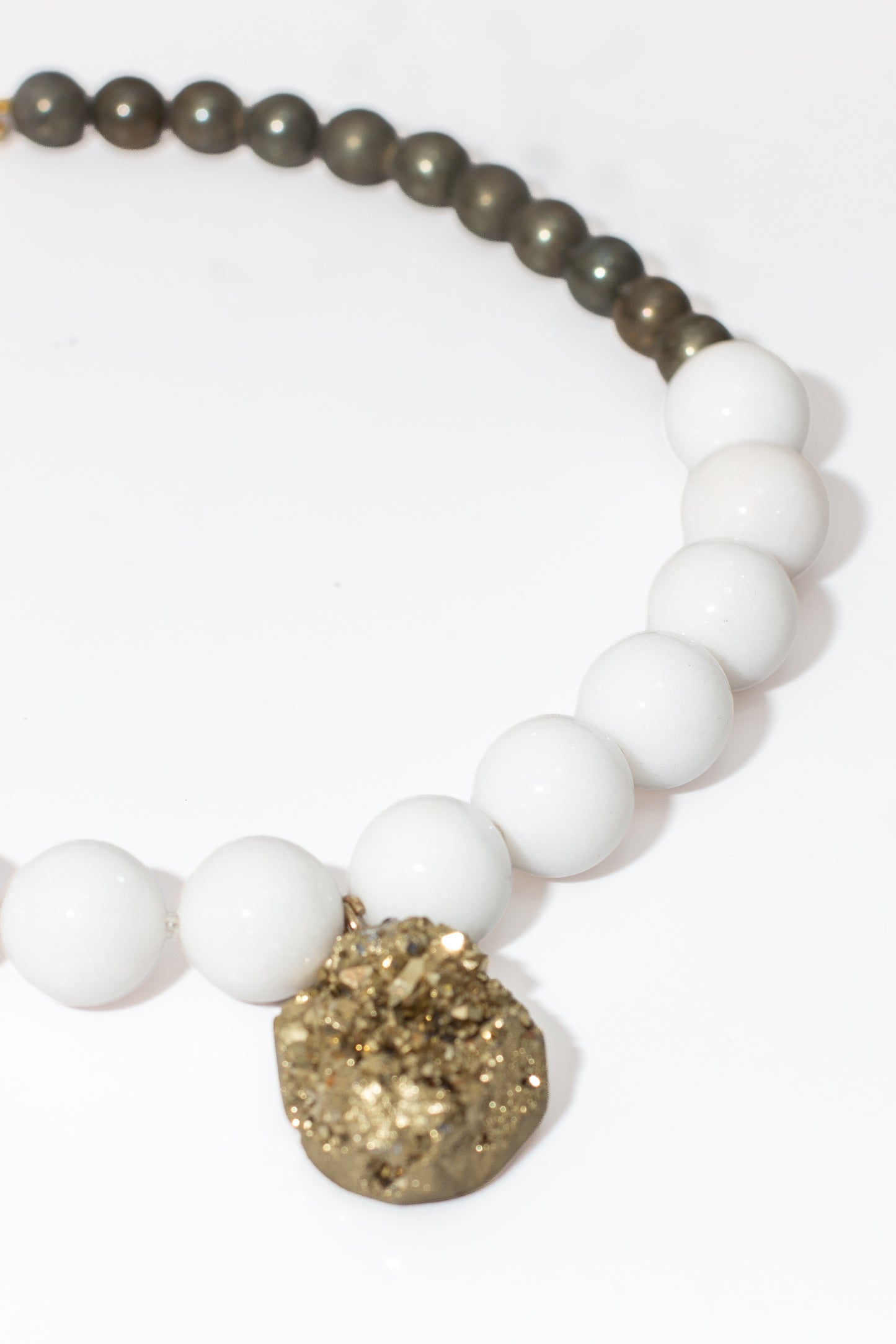 Nova Pyrite & White Stone Necklace