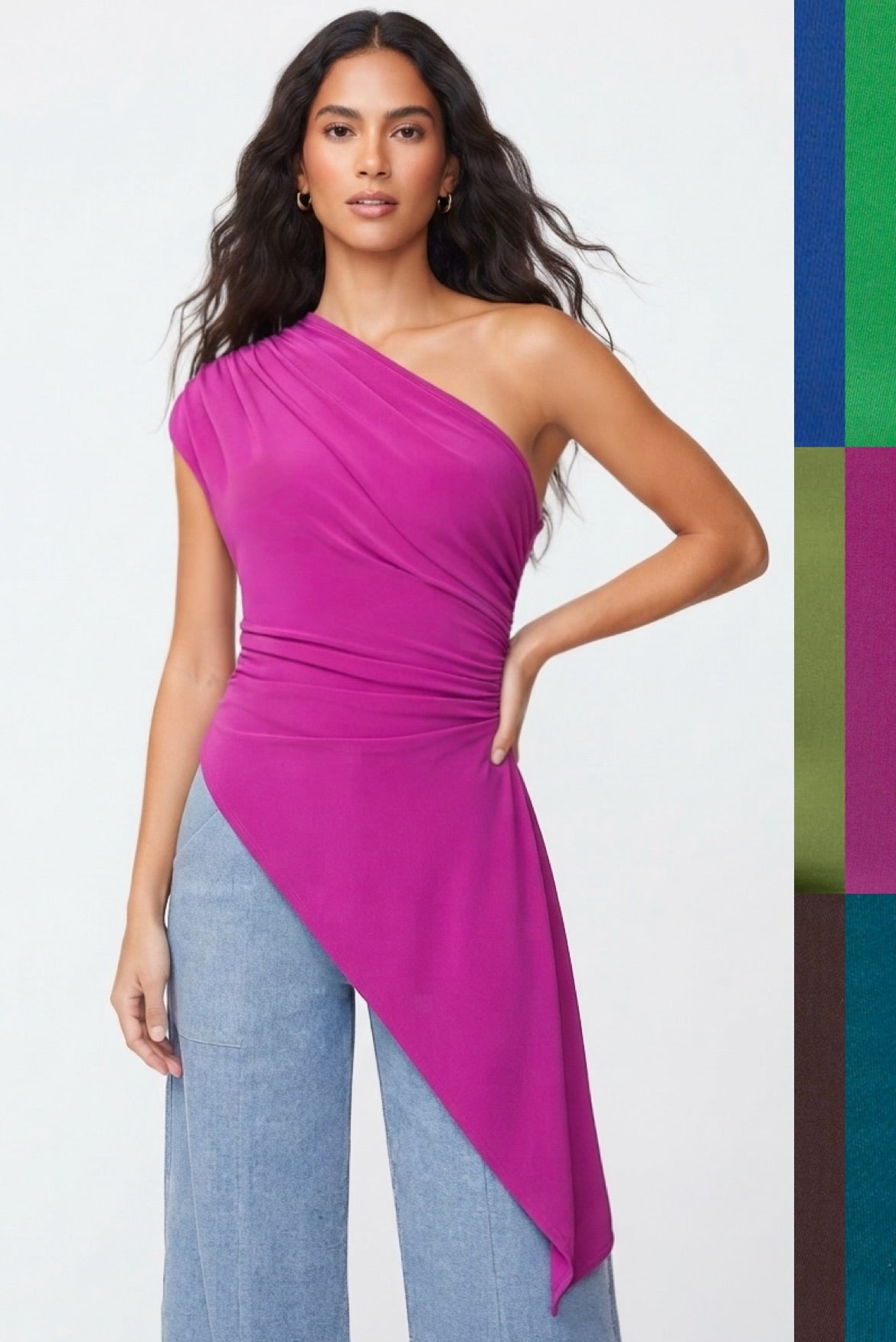 Adriana Asymmetrical Ruched Top - CUSTOMIZED COLOR