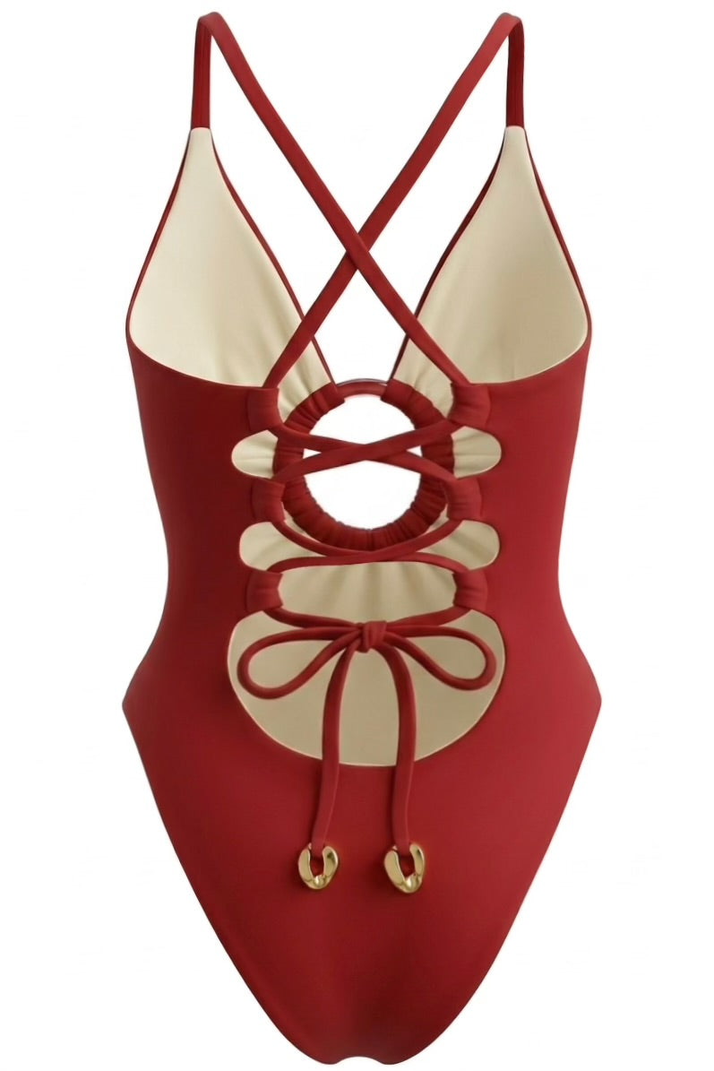 Palomino Shore Ring One Piece - Brick Red