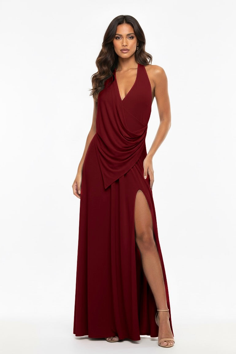 Harbor Halter Draped Maxi Dress- CUSTOMIZED COLOR