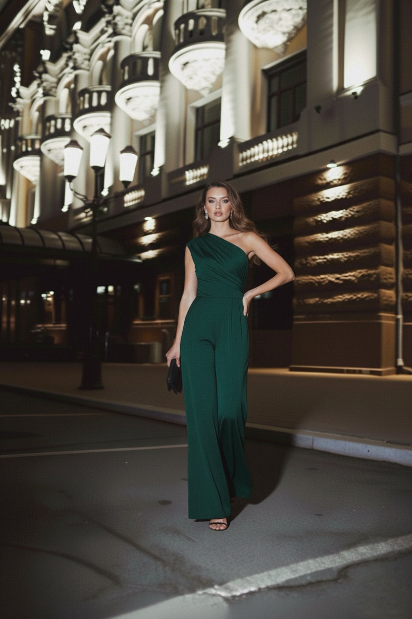 Tangelo Asymmetrical Wide Leg Jumpsuit- CUSTOMIZED COLOR