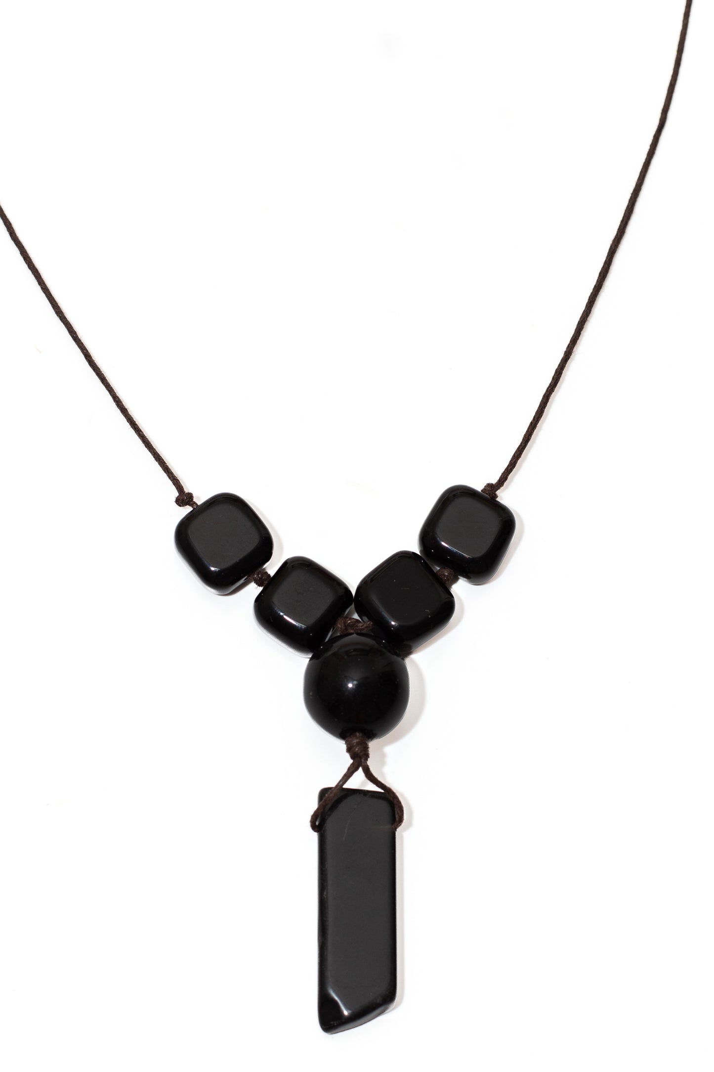 The Truth Obsidian & Black Agate Pendant