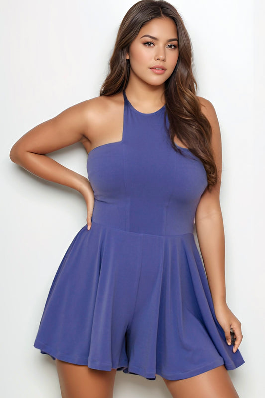 MEDIUM Sample Weekend-Ready Flowy Romper in Periwinkle