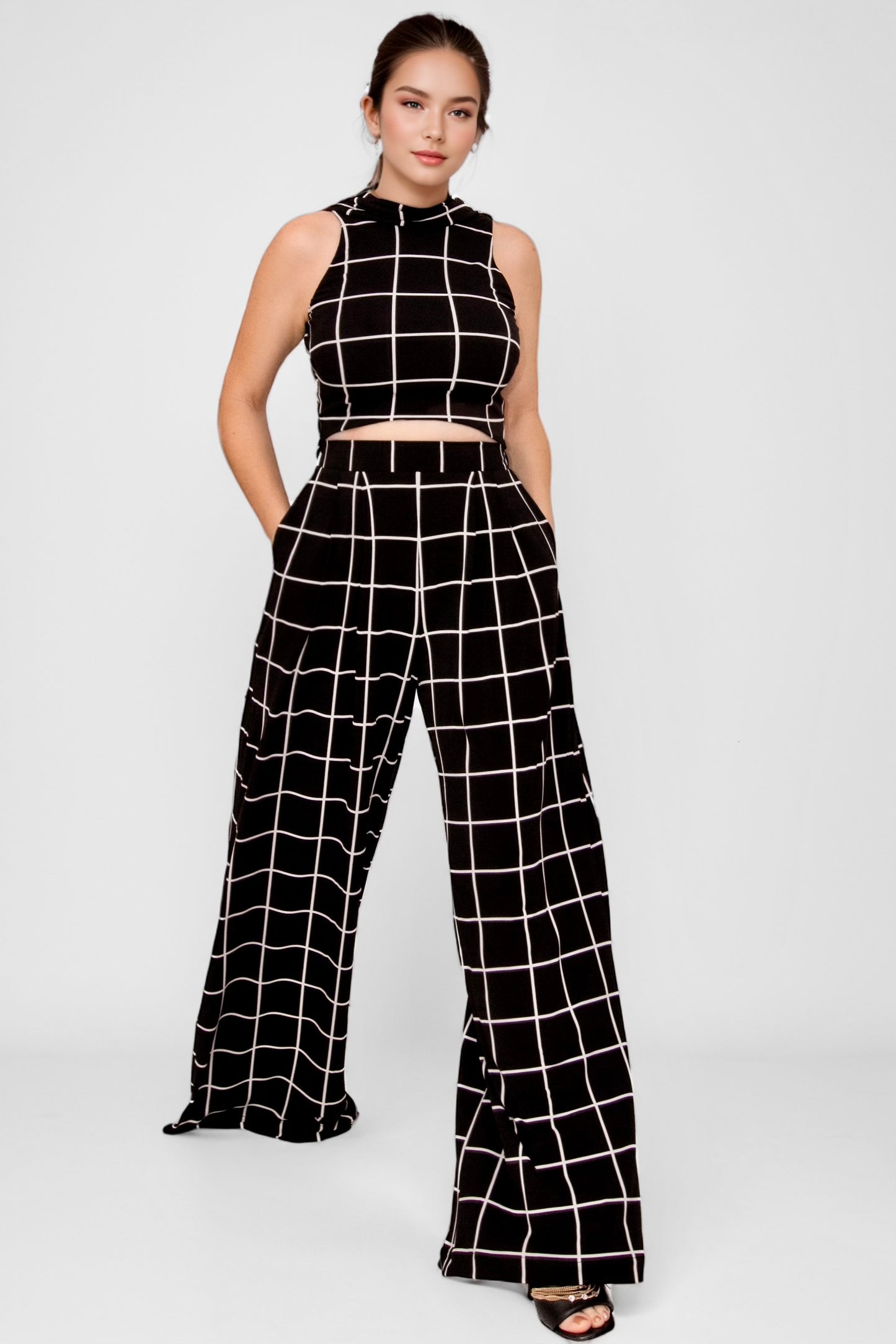 Craving Comfort Plaid High Waist Palazzo Pants