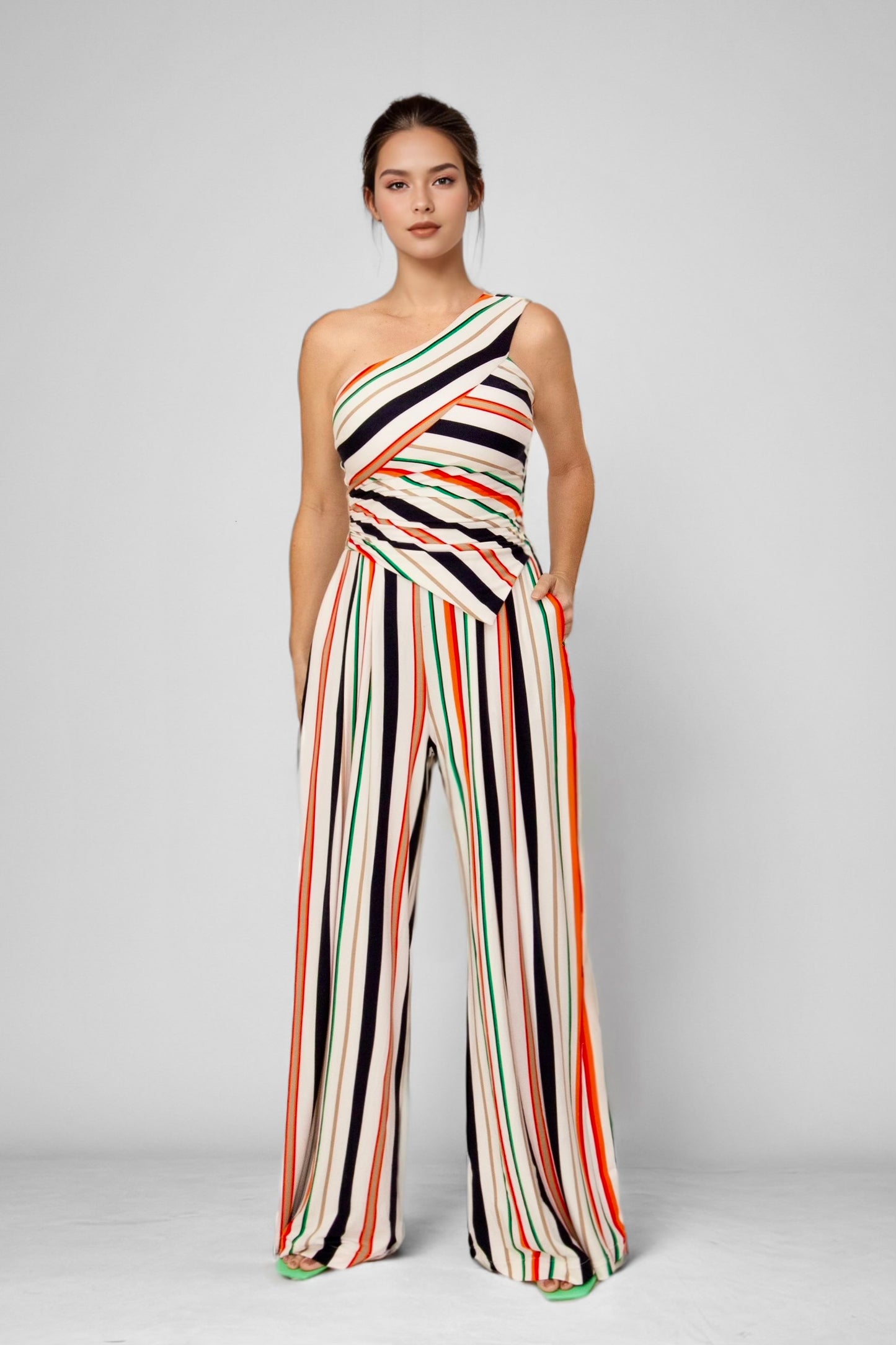 Craving Comfort Multi-Stripe High Waist Palazzo Pants