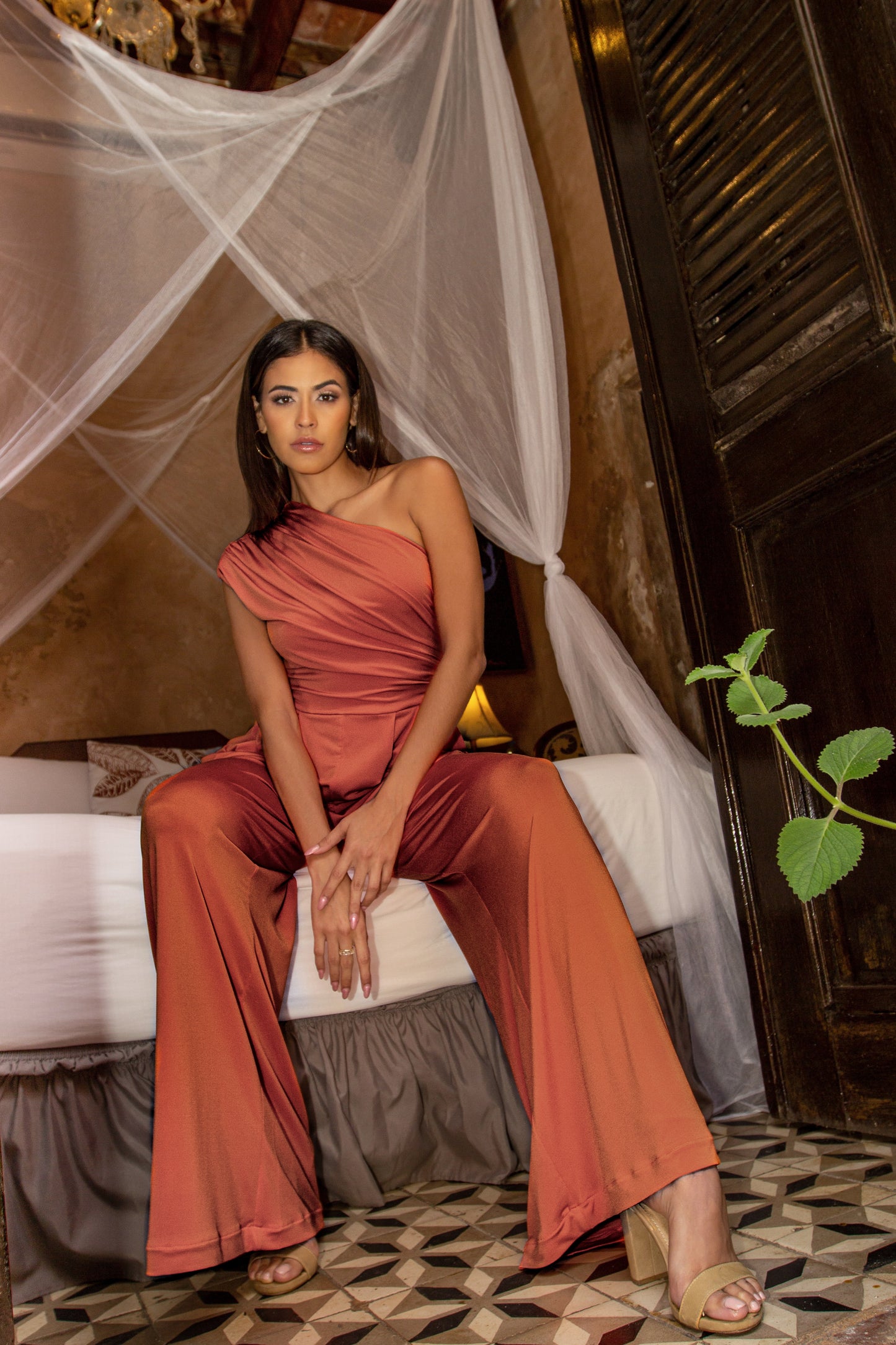 Tangelo Asymmetrical Wide Leg Jumpsuit- CUSTOMIZED COLOR
