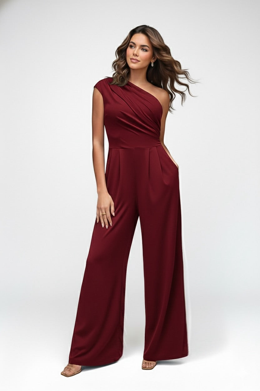 Tangelo Asymmetrical Wide Leg Jumpsuit- CUSTOMIZED COLOR
