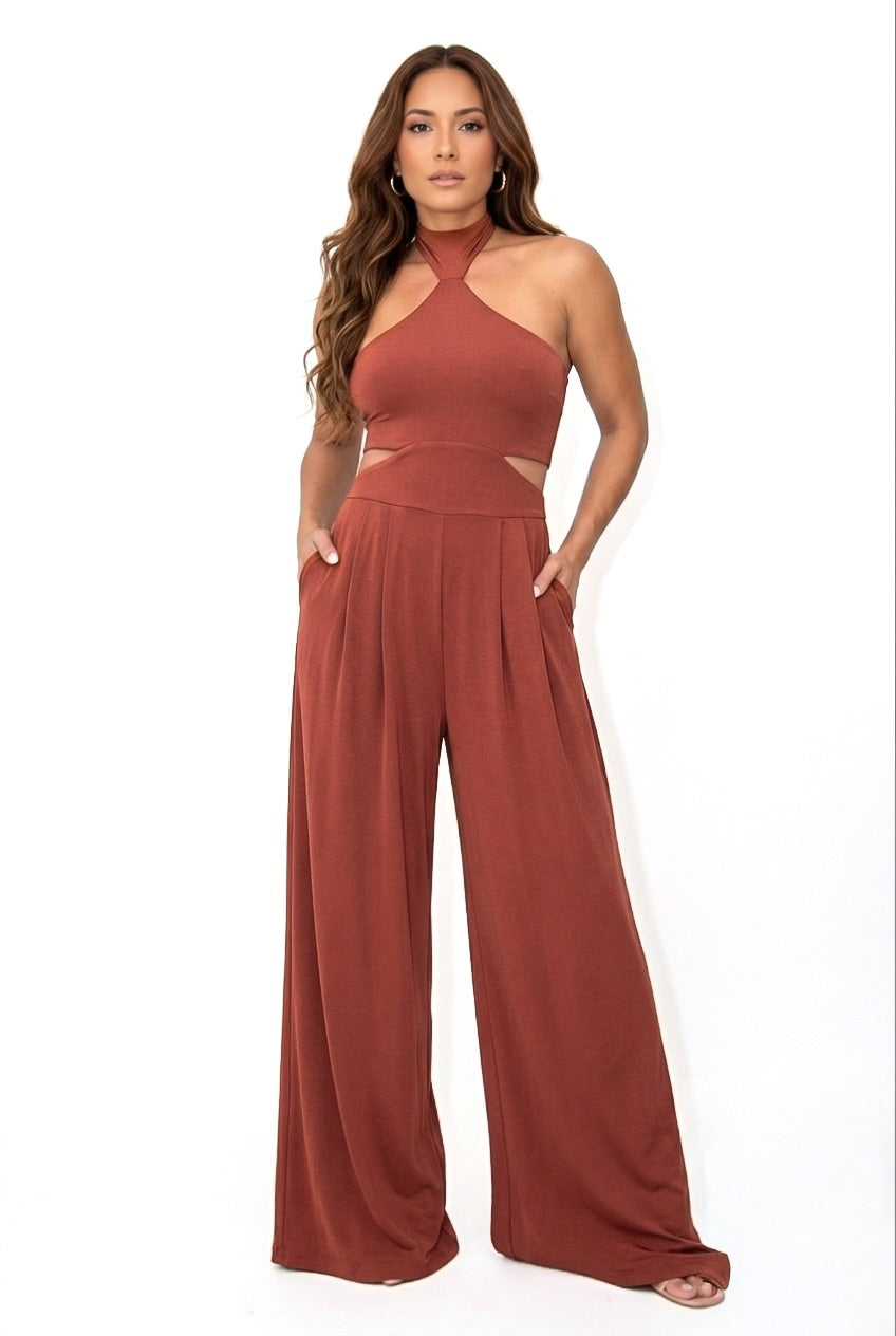 Elena Cutout & Wide Leg Jumpsuit- CUSTOMIZED COLOR
