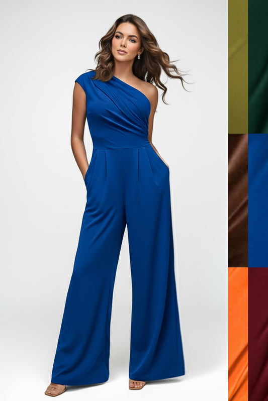 Tangelo Asymmetrical Wide Leg Jumpsuit- CUSTOMIZED COLOR