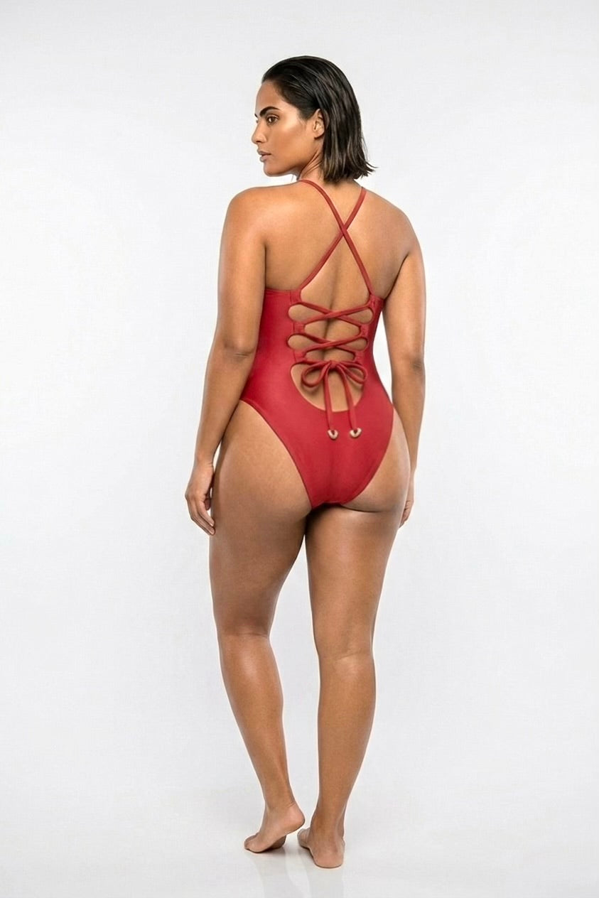 Palomino Shore Ring One Piece - Brick Red